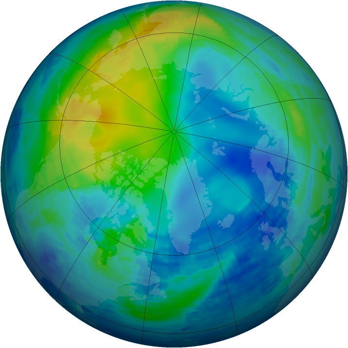 Arctic ozone map for 12 November 1994